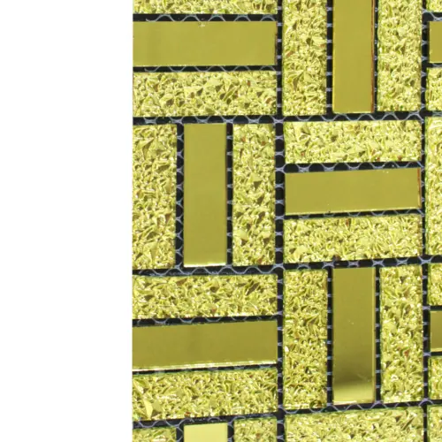 Adhesivo de pared diseño espejos cuadros dorados de 30x30x0.1cm