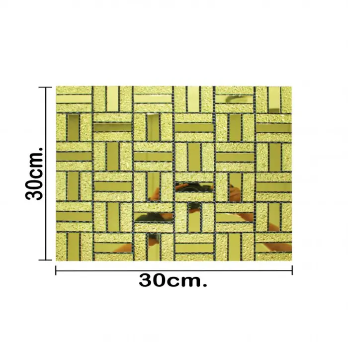 Adhesivo de pared diseño espejos cuadros dorados de 30x30x0.1cm - Image 3