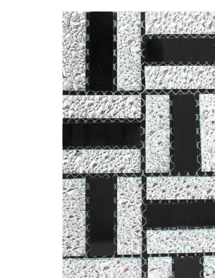 Adhesivo de pared diseño cuadros de espejos plateado con negro de 30x30x1cm - Image 2