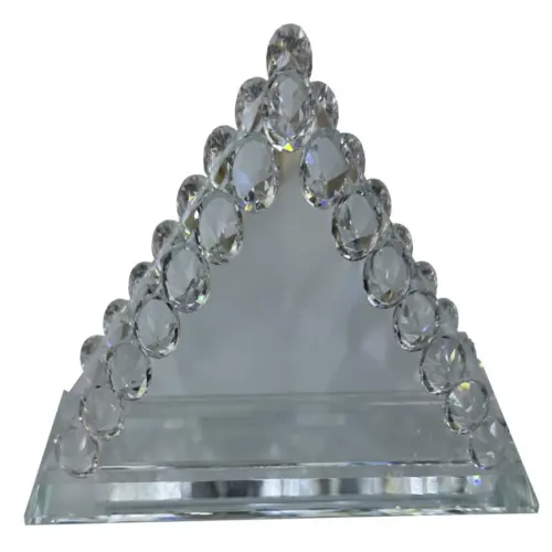 Servilletero de vidrio triangular transparente de 5x18x9.5cm