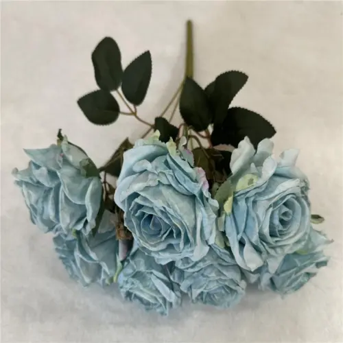 Ramo de rosas artificial azul claro de 21x44x0.1cm