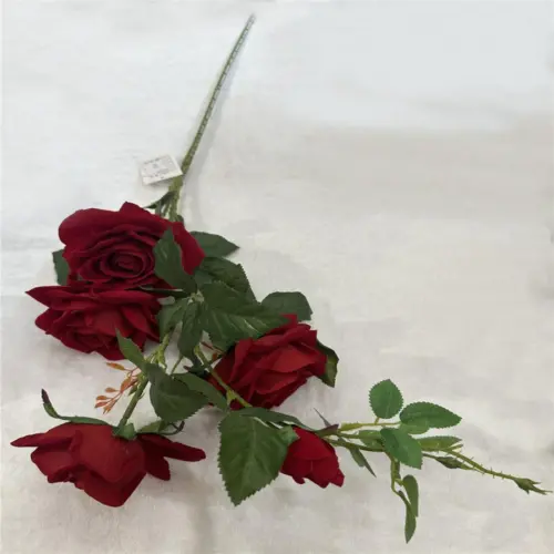 Vara de rosa artificial roja de 20x120x0.1cm