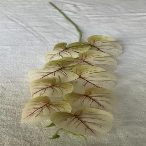 Vara artificial de hojas blancas con verde de 18x100x0.1cm