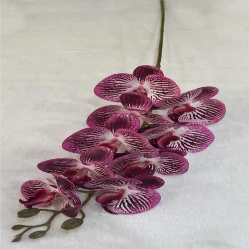 Vara de orquídea artificial rosa jaspeada de 15x97x0.1cm
