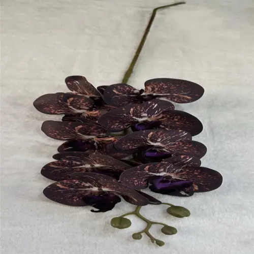 Vara de orquídea artificial cafe jaspeada de 16x97x0.1cm