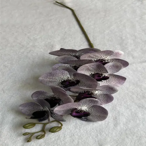 Vara de orquídea artificial lila jaspeada de 15x97x0.1cm