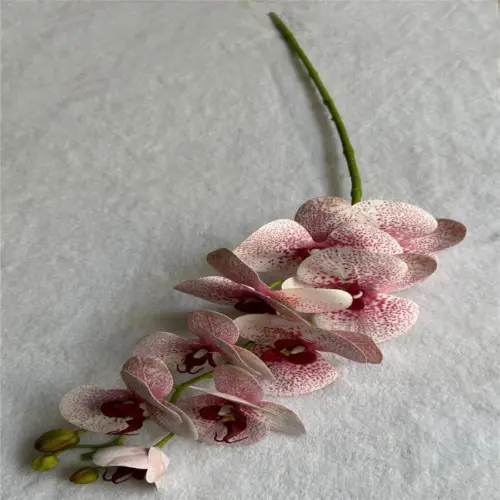 Vara de orquídea artificial rosa jaspeada de 15x97x0.1cm