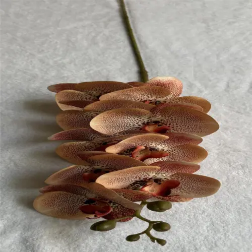Vara de orquídea artificial cafe jaspeada de 16x97x0.1cm