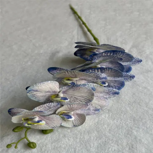 Vara de orquídea artificial azul jaspeada de 15x91x0.1cm