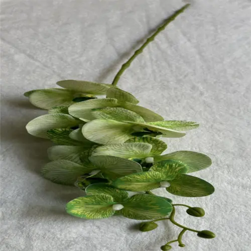 Vara de orquídea artificial verde jaspeada de 15x91x0.1cm