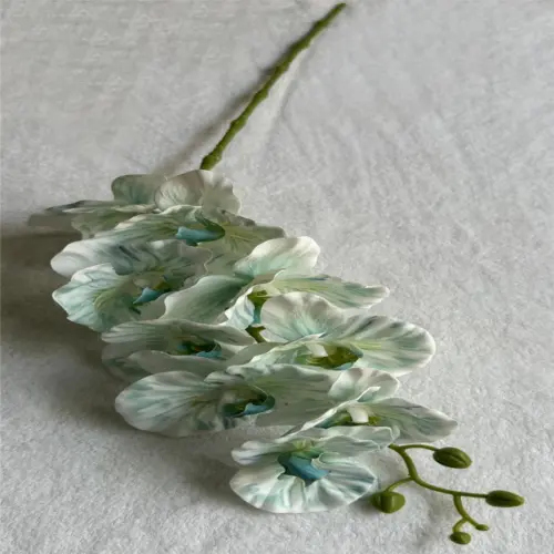Vara de orquídea artificial azul pastel jaspeada de 15x91x0.1cm