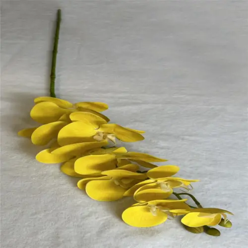 Vara de orquídea artificial amarilla de 15x97x0.1cm
