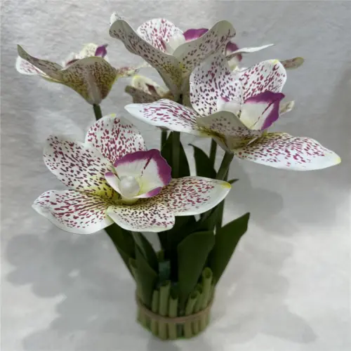Ramo de orquídeas artificial blanca de 14x40x0.1cm