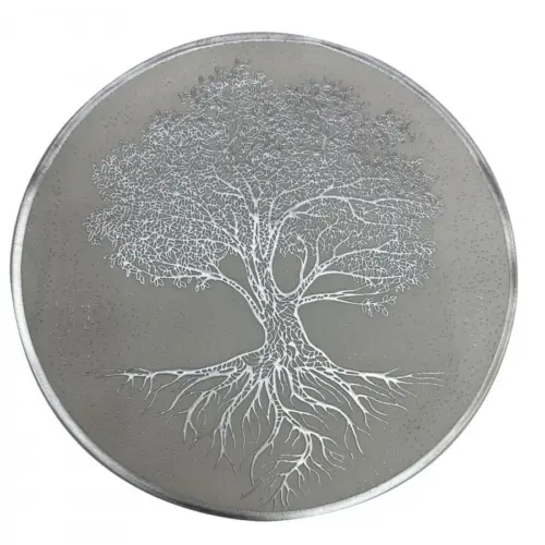 Mantel individual de plastico plateado diseño arbol de 38cm38x0.1×0.1cm