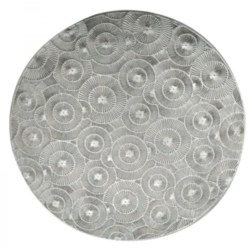 Mantel individual de plastico plateado diseño circulos de 38cm38x0.1×0.1cm