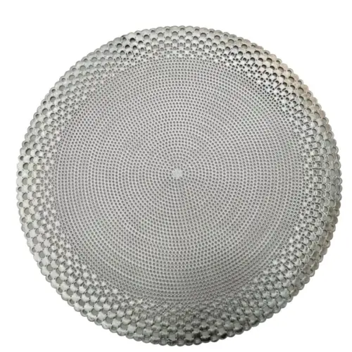 Mantel individual de plastico plateado diseño circulos de 38cm38x0.1×0.1cm