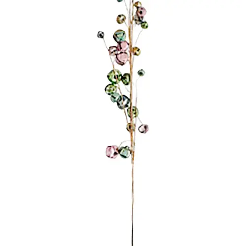 Vara con cascabeles en tonos rosa azules y verdes de 76cm