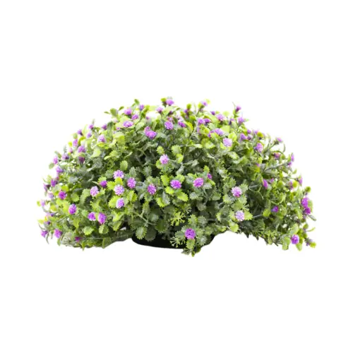 Esfera  de alcaravea  con flores moradas p/ maceta de 23cm