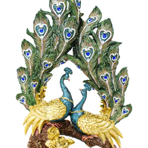 Pavorreal de poliresina de 24x11x34cm