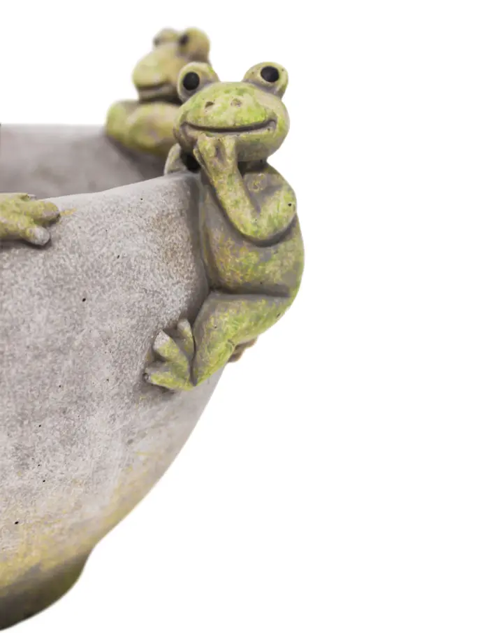 Maceta de cemento con ranas en la orilla de 23x23x14.5cm - Image 3