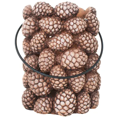 Linterna de cemento diseño bellotas de 17.5X17.5X21.5cm