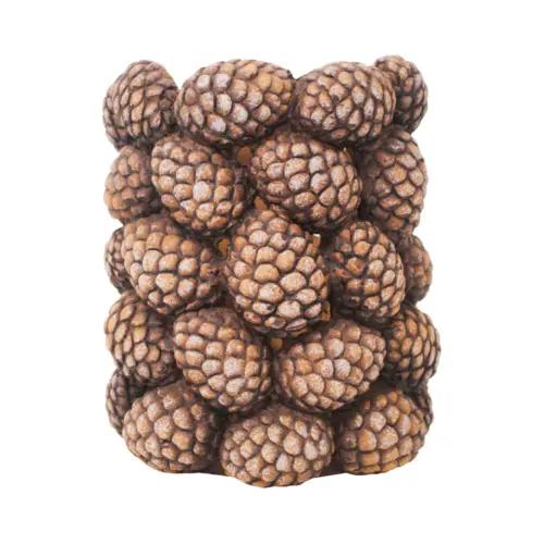 Maceta de cemento diseño bellotas de 14X14X15.5cm