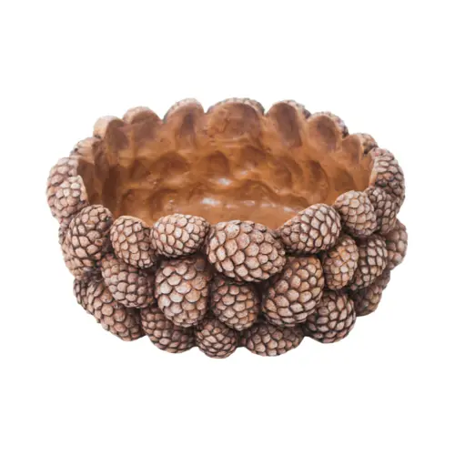 Maceta de cemento diseño bellotas de 24X24X10.5cm