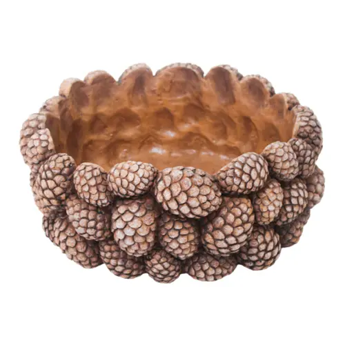 Maceta de cemento diseño bellotas de 27.5X27.5X11.5cm
