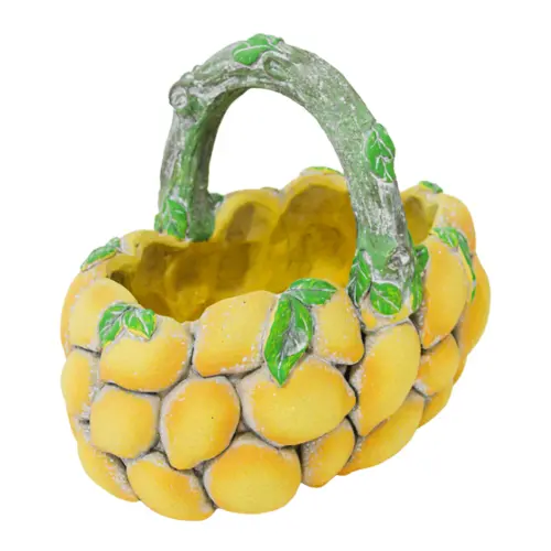 Canasta de cemento diseño limones de 26.5×17.5x21cm