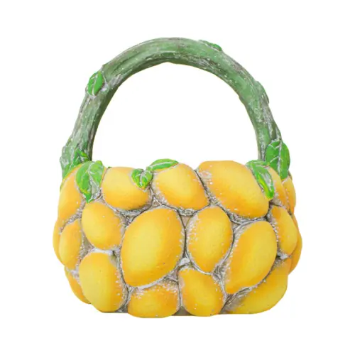 Canasta de cemento diseño limones de 19.5×19.5x19cm
