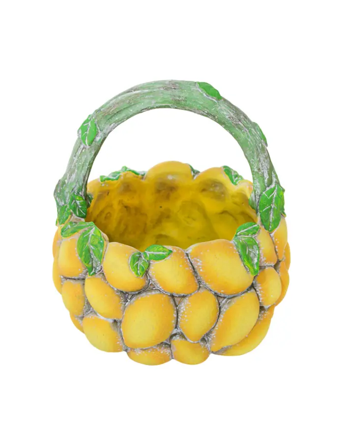 Canasta de cemento diseño limones de 19.5x19.5x19cm - Image 2