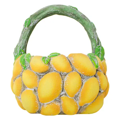 Canasta de cemento diseño limones de 22x22x23cm