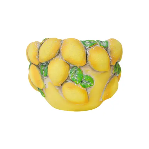 Maceta de cemento diseño limones de 16.5×16.5×10.5cm