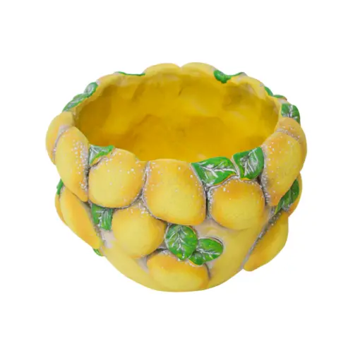 Maceta de cemento diseño limones de 18.5×18.5x12cm