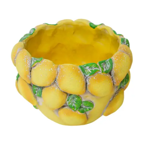 Maceta de cemento diseño limones de 22x22x15.5cm