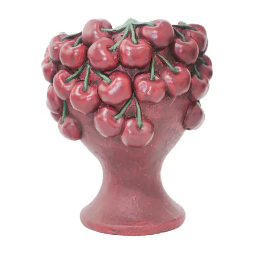 Maceta de cemento diseño cereza de 16.5×16.5×20.5cm