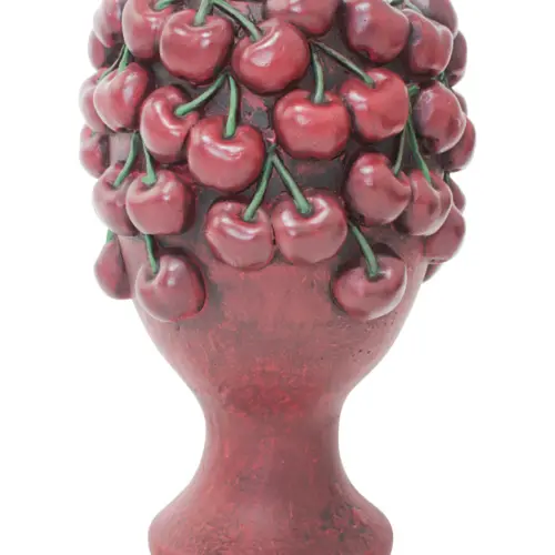 Maceta de cemento diseño cereza de 17x17x25.5cm