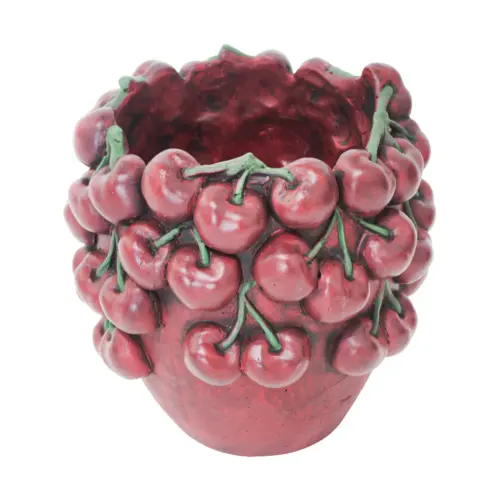 Maceta de cemento diseño cereza de 18x18x18cm