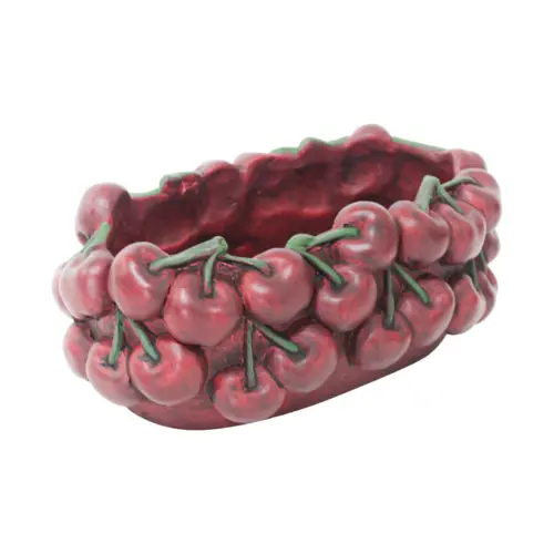 Maceta de cemento diseño cereza de 21.5x13x9cm