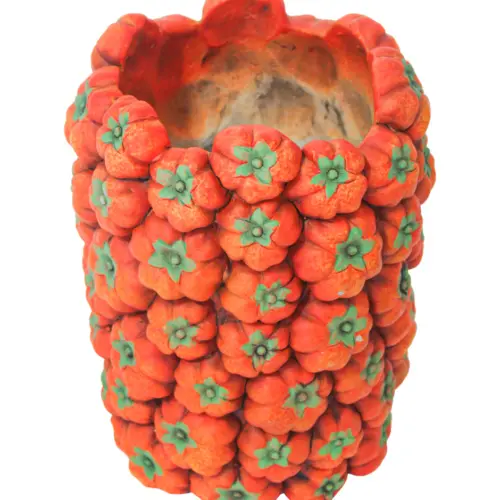 Maceta de cemento diseño calabaza de 18x18x25cm