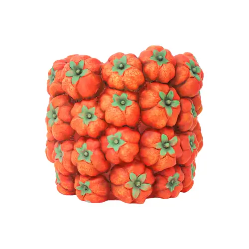 Maceta de cemento diseño calabaza de 15.5×15.5x13cm