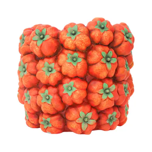 Maceta de cemento diseño calabaza de 19x19x15cm