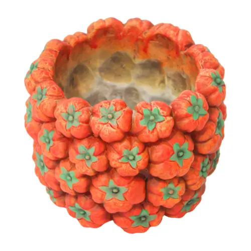 Maceta de cemento diseño calabaza de 23x23x19cm