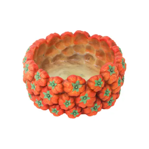 Maceta de cemento diseño calabaza de 20x20x10cm