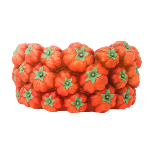 Maceta de cemento diseño calabaza de 25.5×25.5×11.5cm