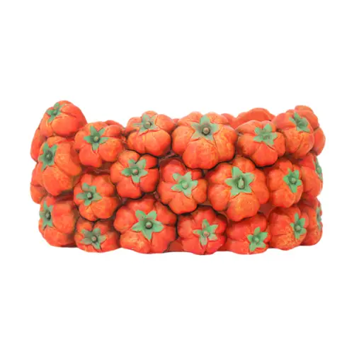 Maceta de cemento diseño calabaza de 25.5x15x12cm