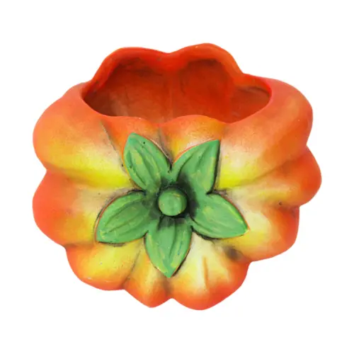 Maceta de cemento diseño calabaza de 20×19.5×13.5cm
