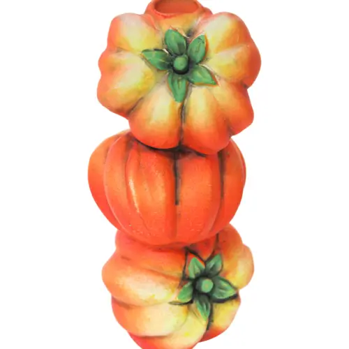 Candelabro de cemento diseño calabaza de 9x9x26cm