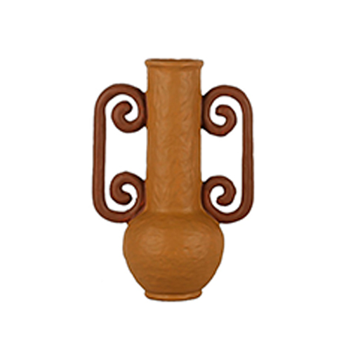 Jarrón de terracota con agarraderas marrón de 22.5x14x33cm