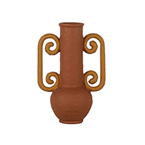 Jarrón de terracota con agarraderas marrón de 17×10.5×25.5cm
